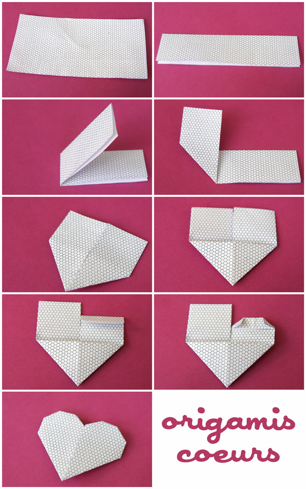 origami coeurs diy