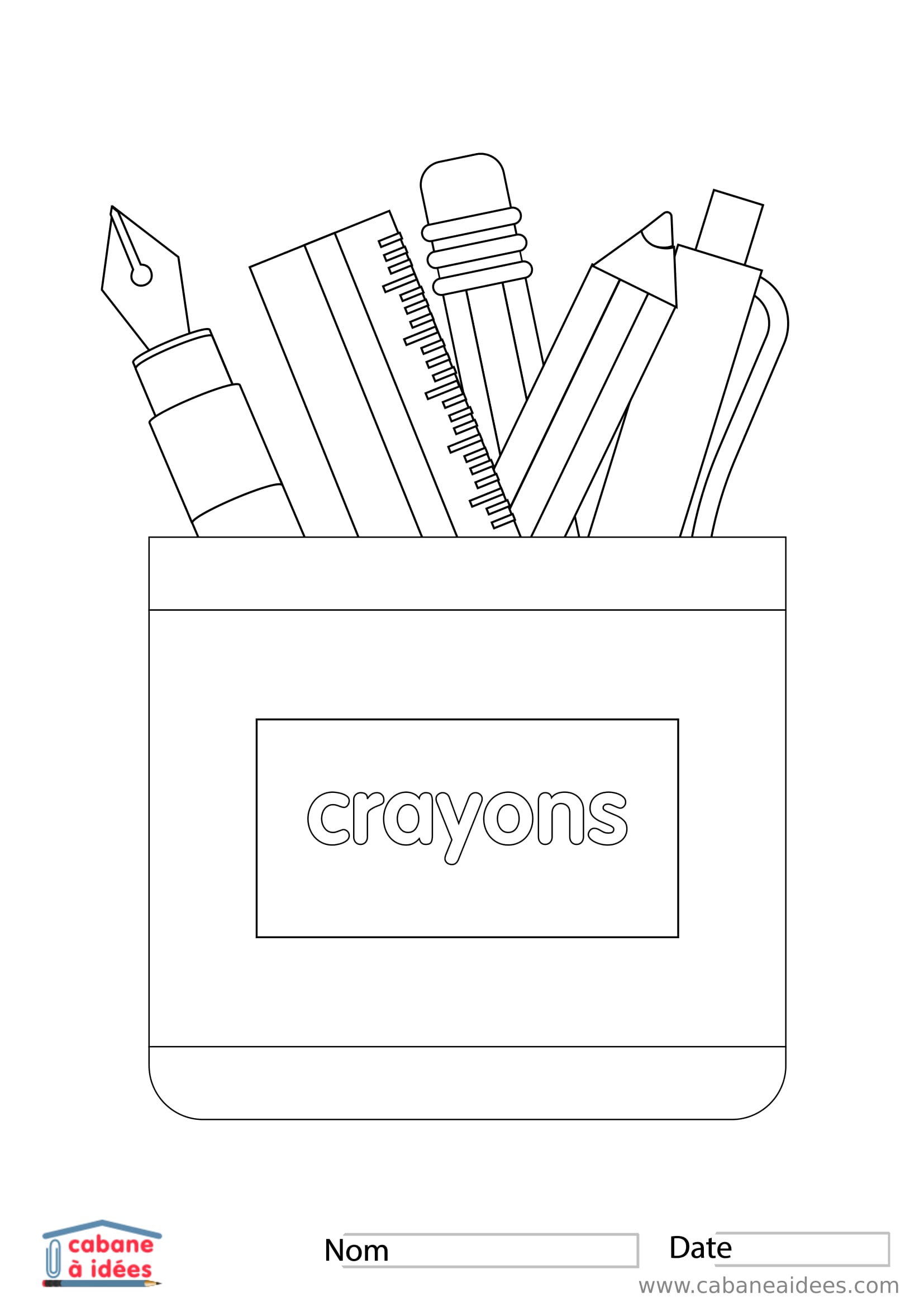 Coloriage porte crayons