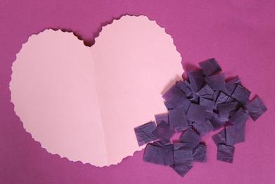 Coeurs mosaïques en papier de soie - Cabane à idées