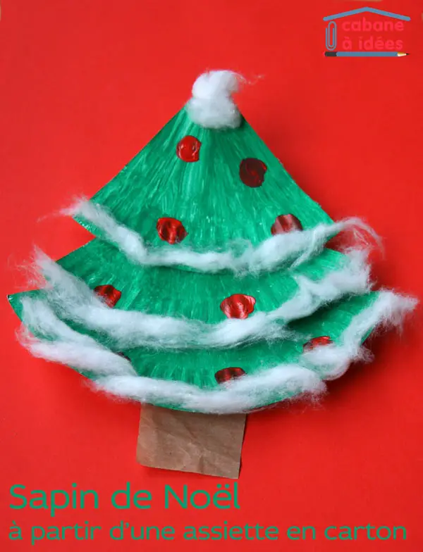 Un sapin de Noël à partir d'une assiette en carton - Cabane à idées