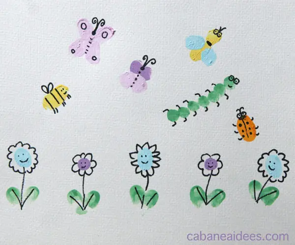 Peinture au doigt : peindre des insectes - Cabane à idées