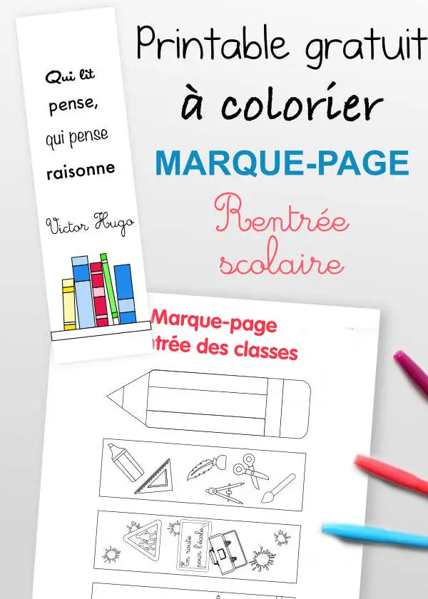 Marque Pages A Colorier Pour La Rentree Scolaire 5 Coloriages Cabane A Idees