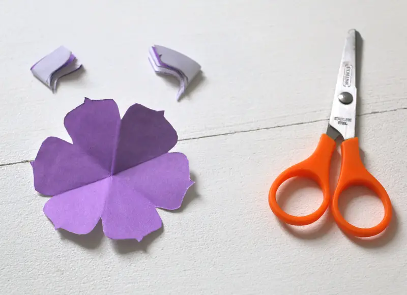 fleurs en papier violette