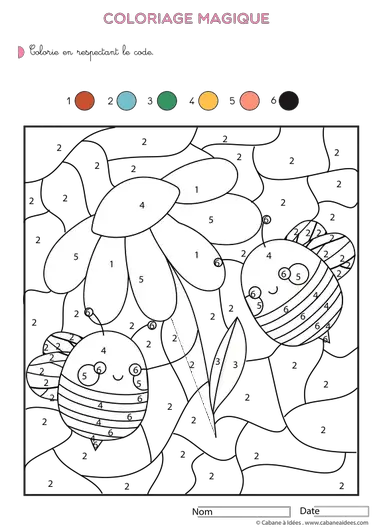 Coloriages magiques abeille - Cabane à idées