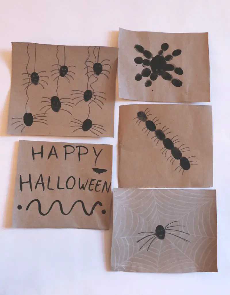 Peinture noire au doigt pour Halloween - Cabane à idées